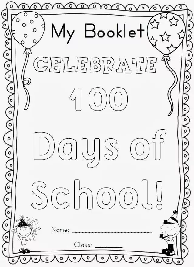 Pginas para colorear del 100 dia de colegio 15