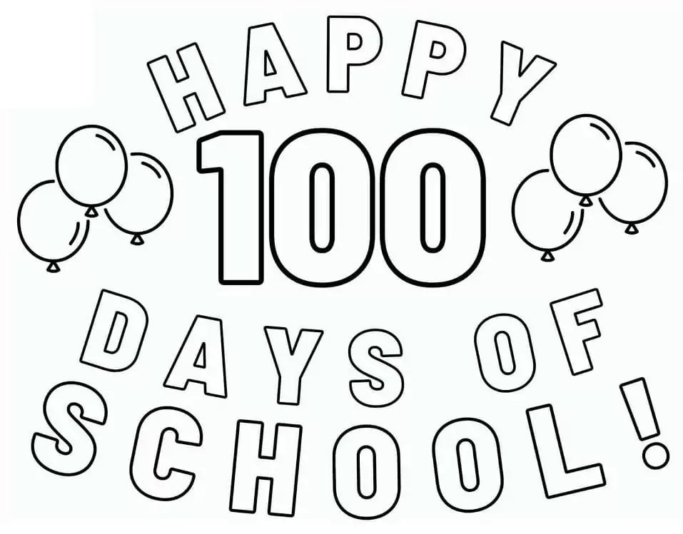 Pginas para colorear del 100 dia de colegio 9