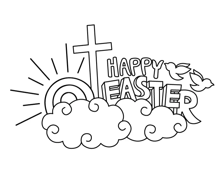 La Cruz Pascua Para Colorear 5