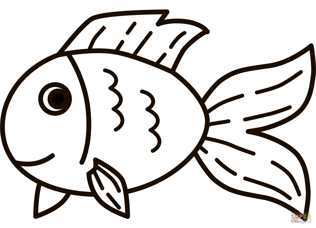 Desenhos de Peixinho Dourado Para Colorir 9