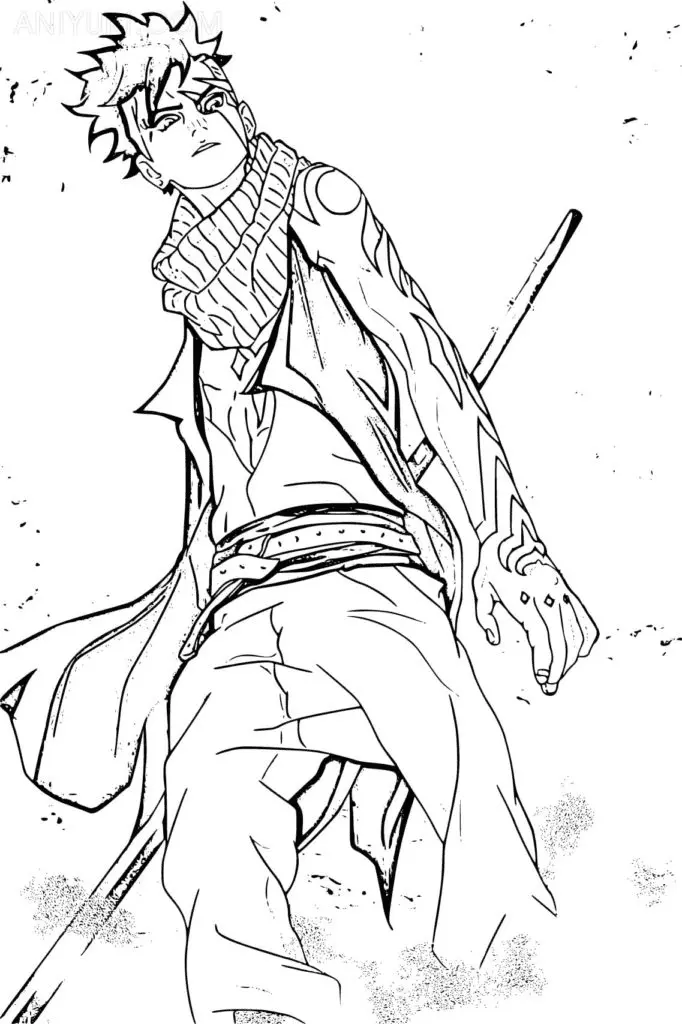 Desenhos de Kawaki Para Colorir 9