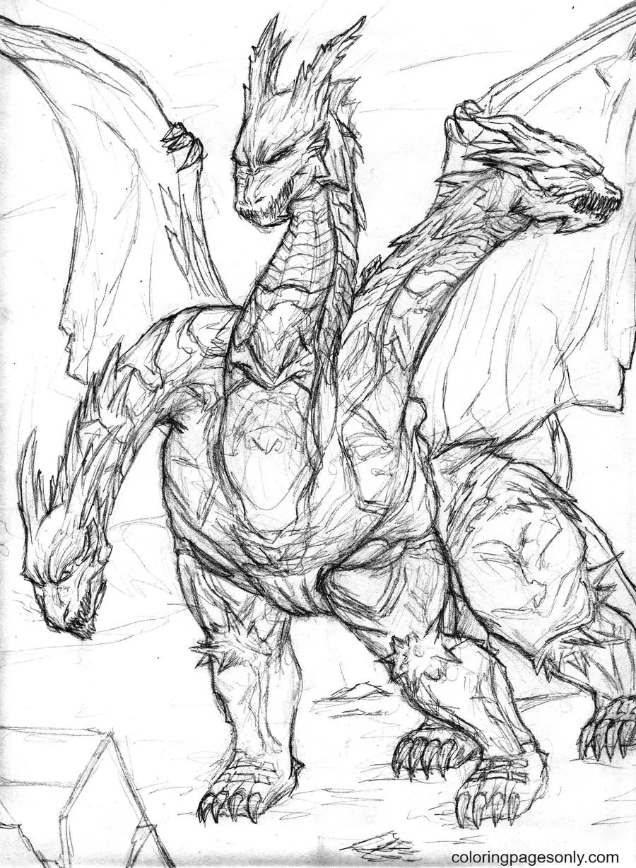 King Ghidorah Coloring Pages 19