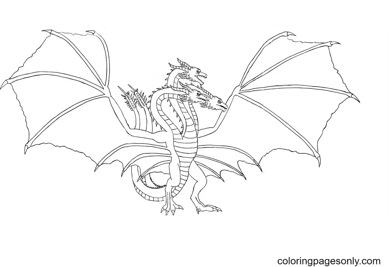 King Ghidorah Coloring Pages 2