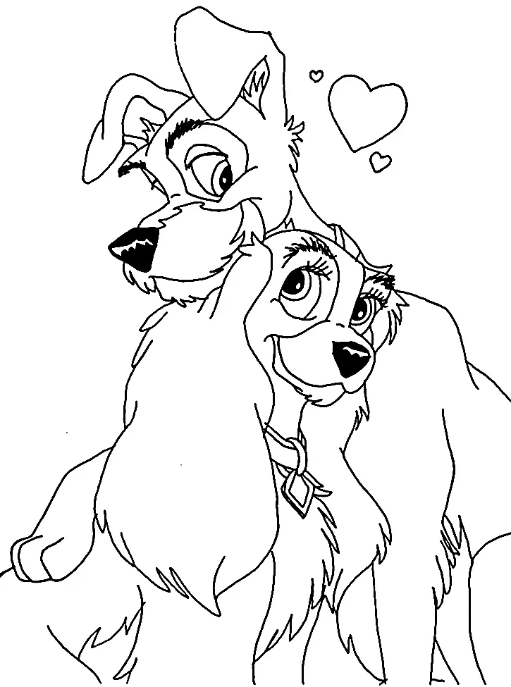 La Dama Y El Vagabundo Para Colorear 46