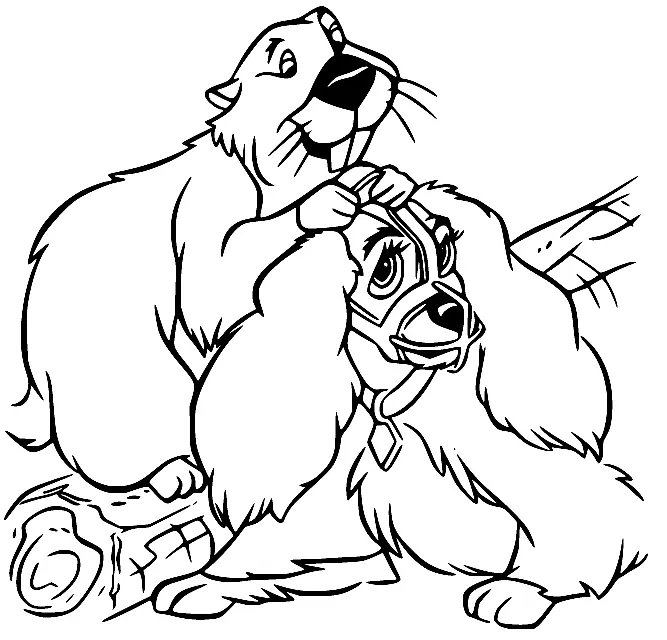 La Dama Y El Vagabundo Para Colorear 48