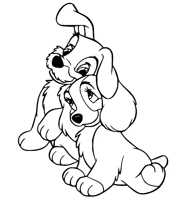 La Dama Y El Vagabundo Para Colorear 8