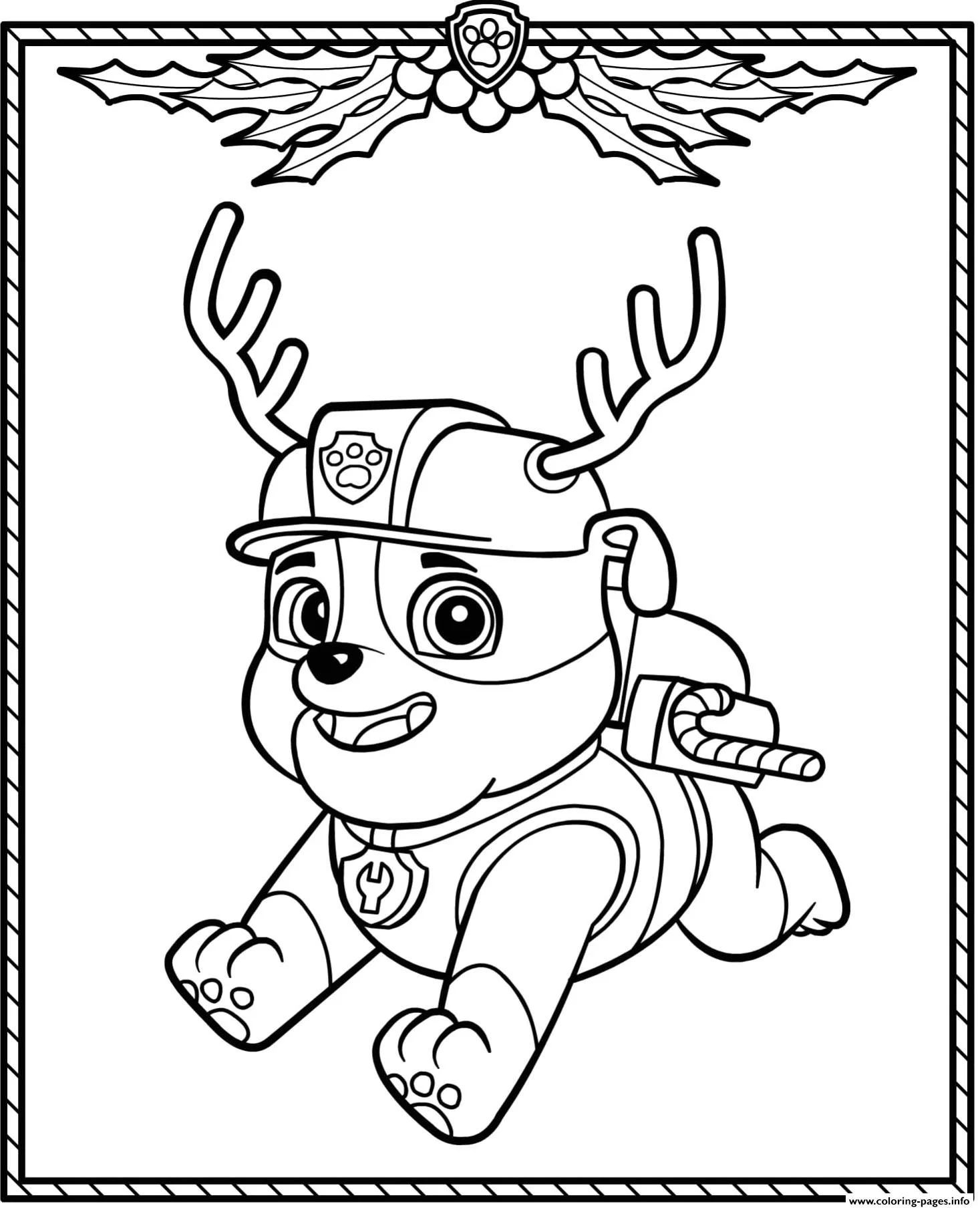 Desenhos de Natal Da Patrulha Canina Para Colorir 4