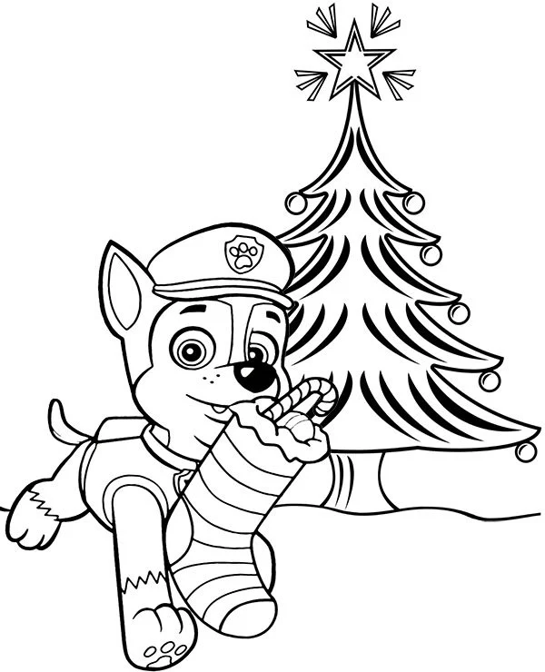 Desenhos de Natal Da Patrulha Canina Para Colorir 6