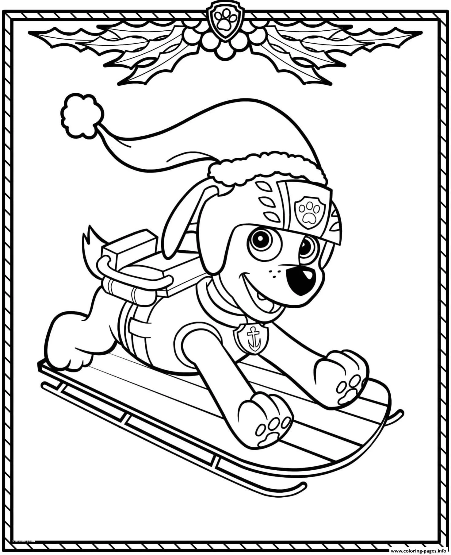 Desenhos de Natal Da Patrulha Canina Para Colorir 9