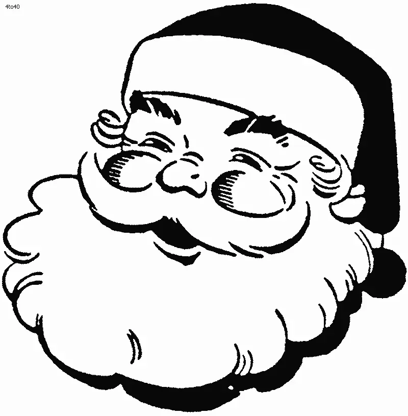 Santa Claus Face Coloring Pages 3