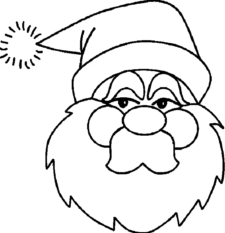 Santa Claus Face Coloring Pages 6