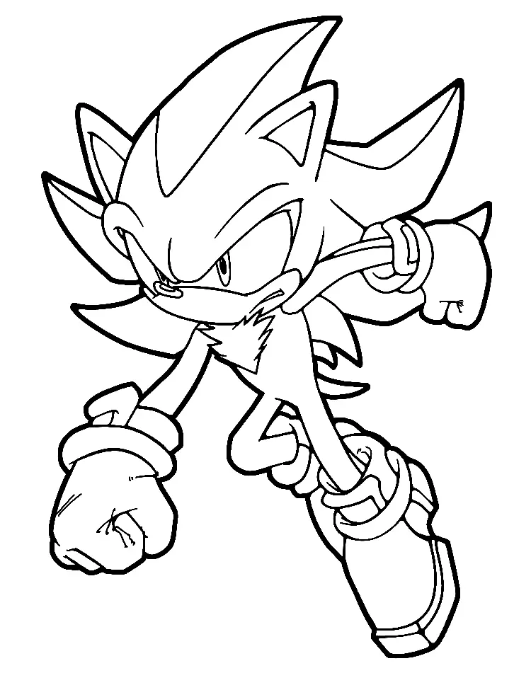 Shadow El Erizo Para Colorear 1