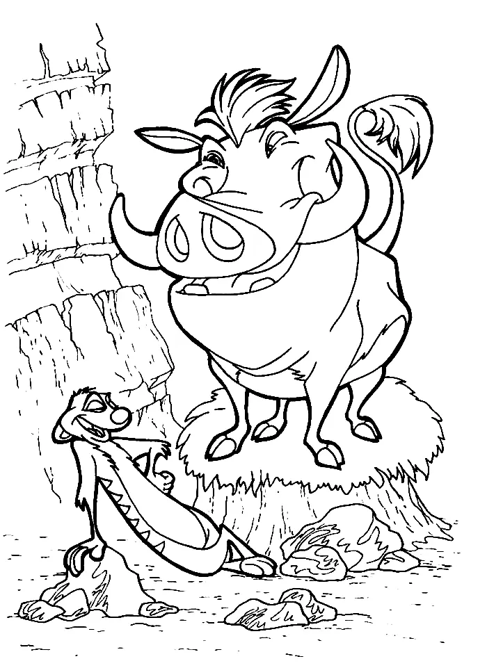Timon and Pumbaa Coloring Pages 22