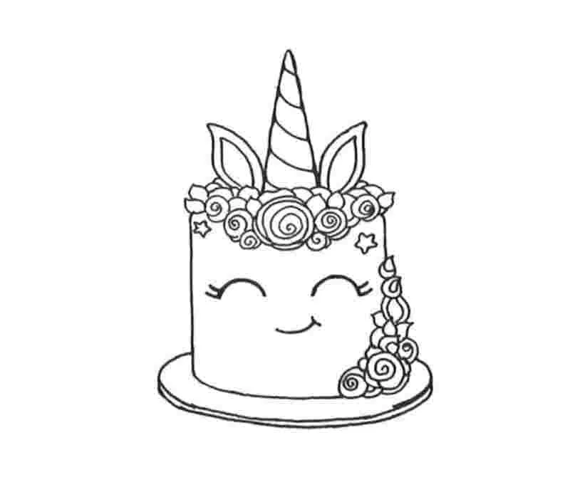 Unicorn Cake Coloring Pages 36